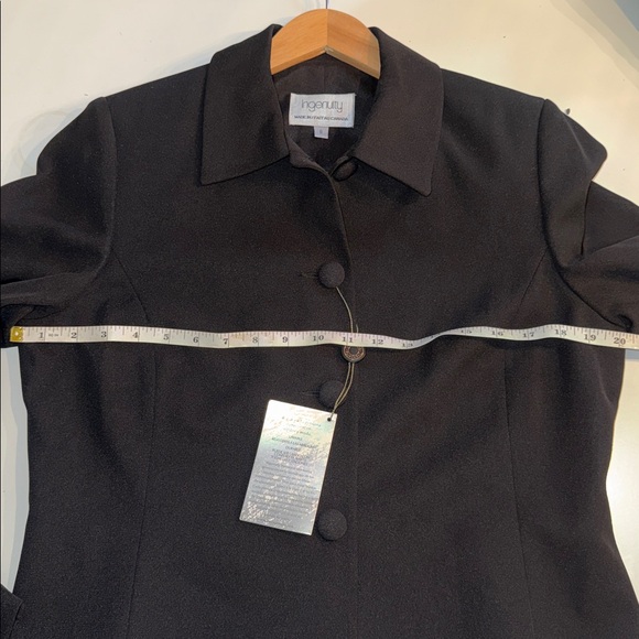 NWT Vintage INGENUITY Black Women's Button-Up Jacket Size 8 - Picture 9 of 10